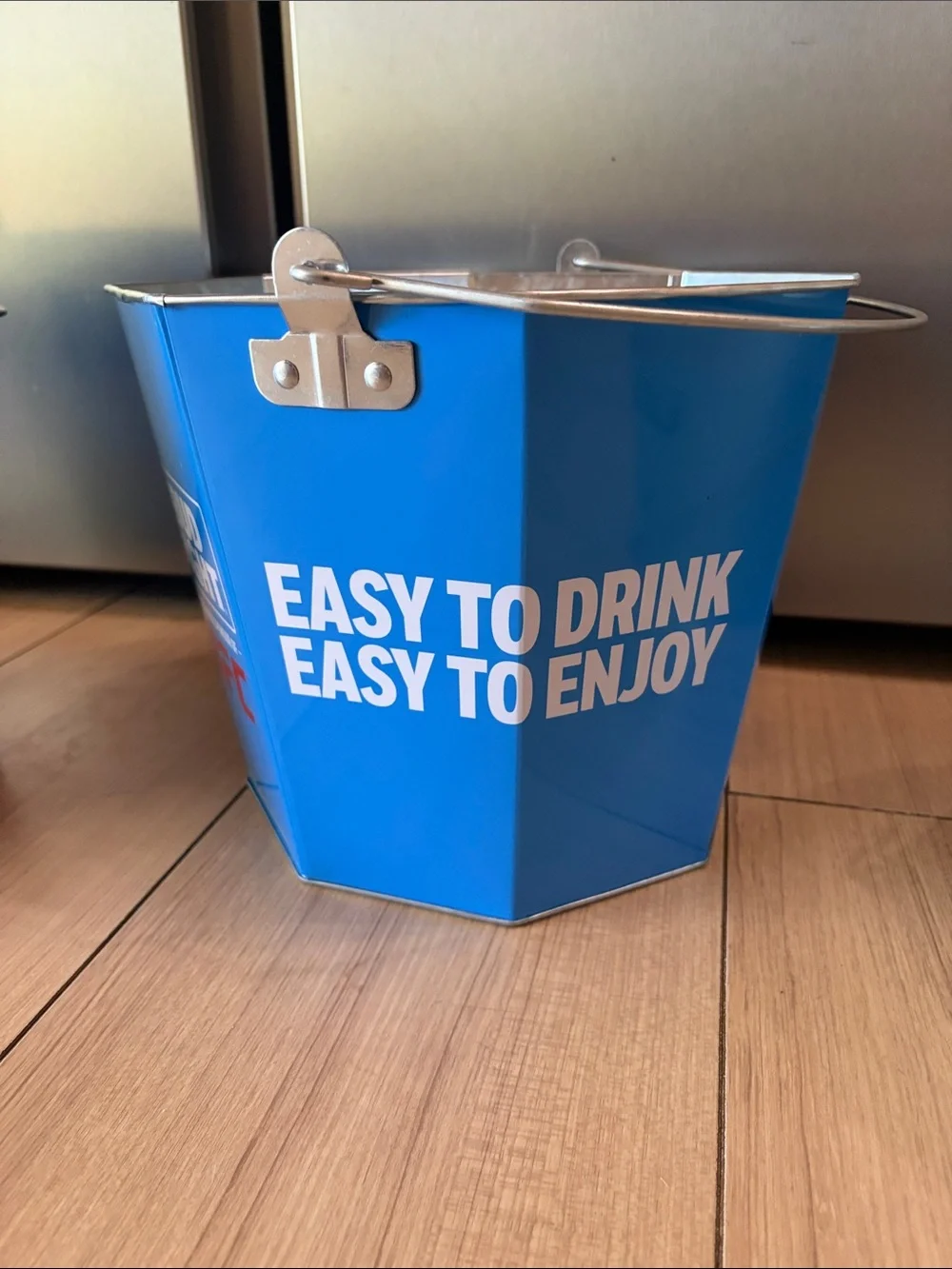 Bud Light Blue Metal Beer Bucket - Branded Party Ice Bucket (set of 4)